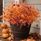 12PCS Artificial Fall Mums – Realistic Silk Daisy Faux Flowers for Outdoor & Indoor Porch, Patio, Garden, Balcony, and Window Décor (Orange & Brown)